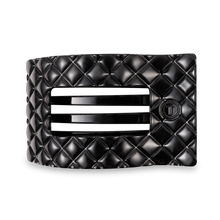 Flat Rectangle Hair Clip | Large | Jet Black Quilted