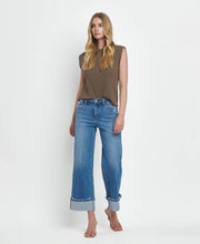 Julie High Rise Cuffed wide leg Jeans
