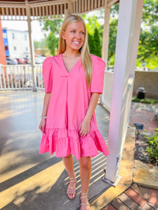 Garrett Poplin Puff Sleeve Dress
