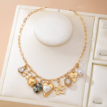 Charm Necklace-Charming Heart Bow & Pearl Dangle