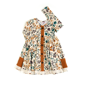 Maren Floral BUTTON DRESS Kids Fall Outfit