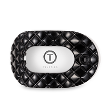 Flat Round Hair Clip | Large | Jet Black Quilted