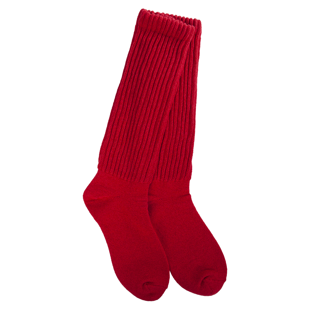 Slouch Crew Red Socks