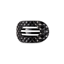 Flat Round Hair Clip | Small | Jet Black Quilted