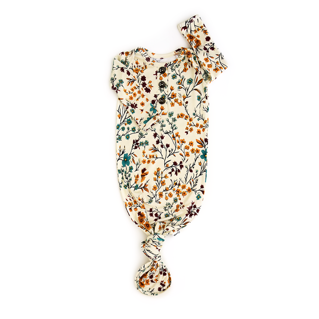 Maren Floral GOWN Bamboo Baby Newborn Sleepies Little