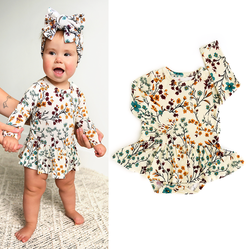 Maren Floral TUTU Bamboo Baby Dress