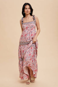 Sunset Serenade Border Print Maxi Dress