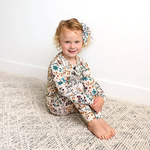 Maren Floral RUFFLE TWO PIECE Bamboo Kids Lounge Set