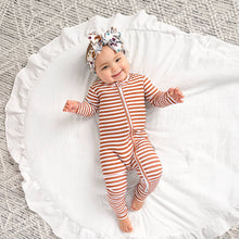 Chase Brown Ribbed ZIP Bamboo Baby Sleepies Little