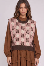 Floral Jacquard Side-Tie Sweater Vest