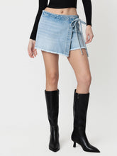 Vervet Coastal Wrap Tie Denim Skort