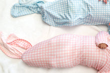 Blue Gingham Knotted Infant Gown