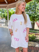 Say Yes Bridal Ring Sequin Patch T-Shirt Dress