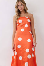 Polka Around Strapless Maxi Dress
