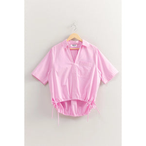 Blush Knot Side Tie Top