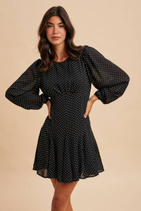 Myra Polka Dot Flared Mini Dress