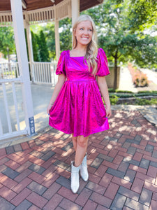 Sharpay Iridescent Babydoll Mini Dress