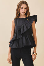 Cascading Ruffles Peplum Top