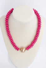 Wood Saucer Beads Short Statement Necklace