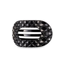Flat Round Hair Clip | Medium | Jet Black Quilted