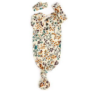 Maren Floral GOWN Bamboo Baby Newborn Sleepies Little