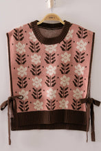 Floral Jacquard Side-Tie Sweater Vest