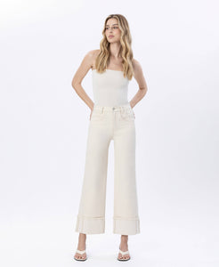 Fall's Canvas Super High Rise Cuffed Wide Leg Jeans