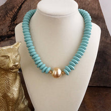Wood Saucer Beads Short Statement Necklace