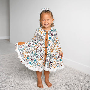 Maren Floral BUTTON DRESS Kids Fall Outfit