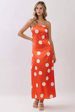 Polka Around Strapless Maxi Dress