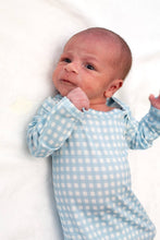 Blue Gingham Knotted Infant Gown