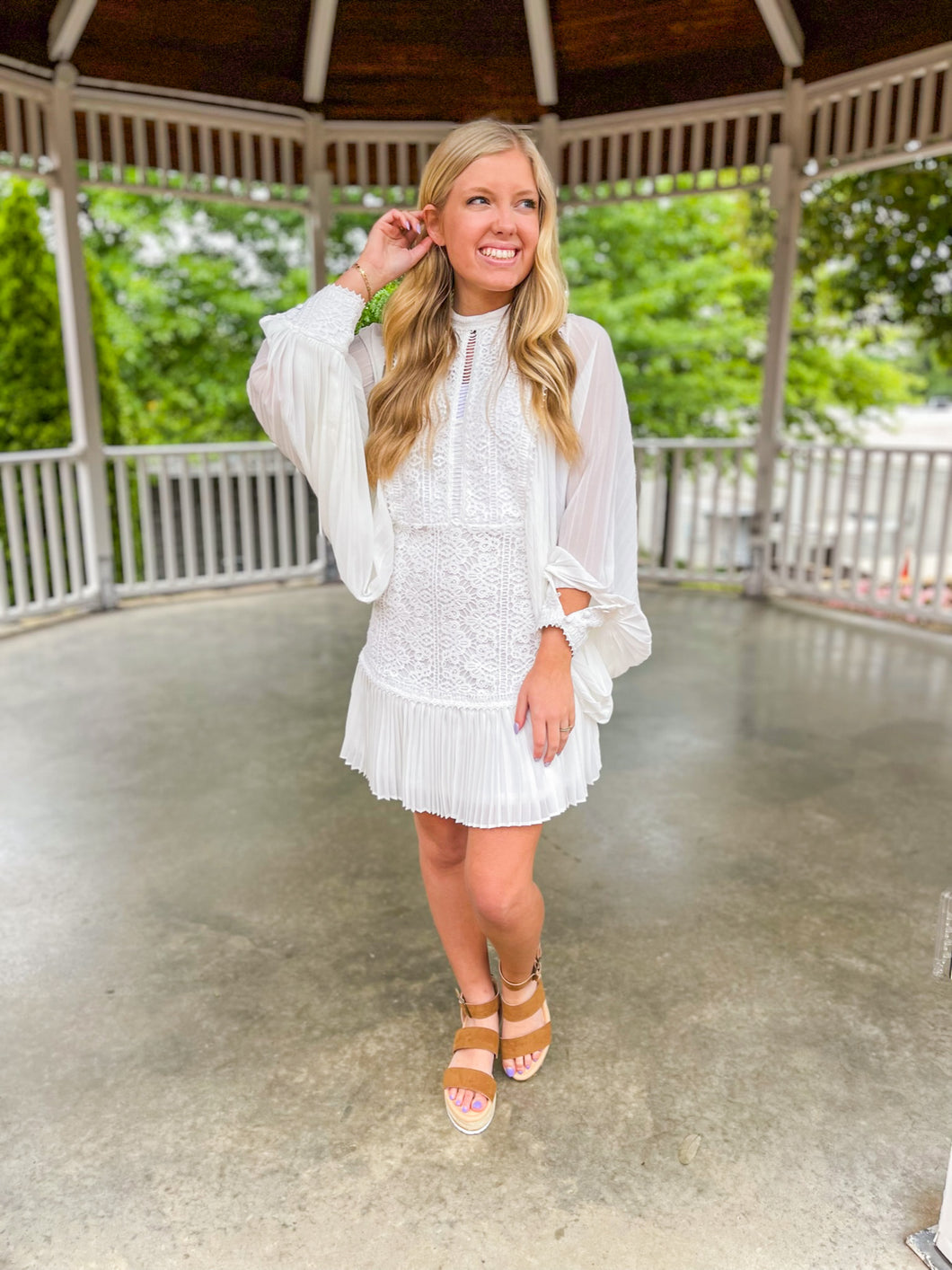 Bodhi Chiffon and Crochet Dress