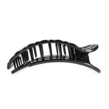 Flat Round Hair Clip | Large | Jet Black Quilted