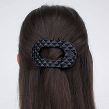 Flat Round Hair Clip | Medium | Jet Black Quilted
