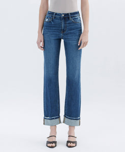 Niko High Rise Cuffed Straight Jean