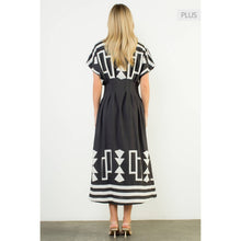/Size XL/ Button Down Geo Print Midi Dress THML