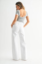 Just Black White Luxe Stretch Wide Leg Jean