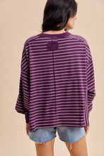 Plum Striped Pullover Top