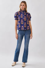 Darla Ruffled Mock Neck Blouse