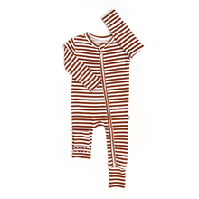 Chase Brown Ribbed ZIP Bamboo Baby Sleepies Little