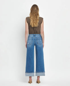 Julie High Rise Cuffed wide leg Jeans