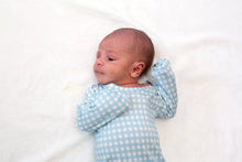 Blue Gingham Knotted Infant Gown