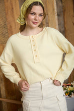 Bee Ribbed Henley Knit Top