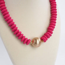 Wood Saucer Beads Short Statement Necklace