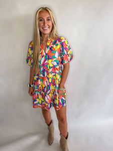 Erin Watercolor Flower Print Dress