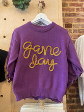 It's Game Day Metallic Letter Puff Sleeve Sweater