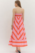 Sunset Chevron Stripe Midi Dress