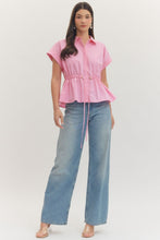 Blush Cinch Peplum Top
