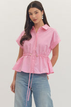 Blush Cinch Peplum Top