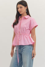 Blush Cinch Peplum Top